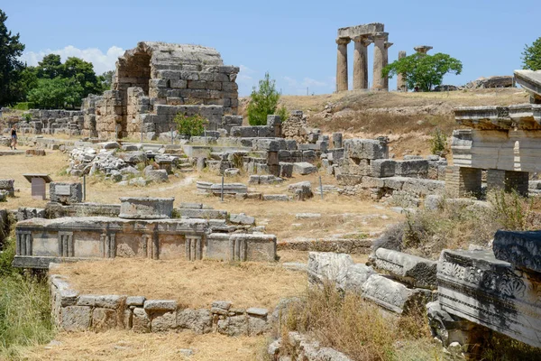 View Archeolgical Site Ancient Corinth Greece — Stock Photo, Image