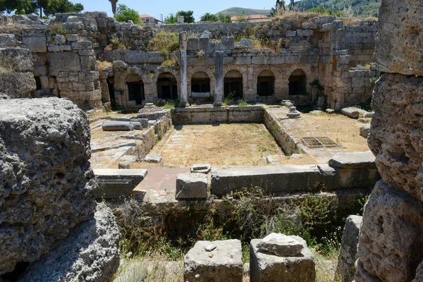 View Archeolgical Site Ancient Corinth Greece — 스톡 사진