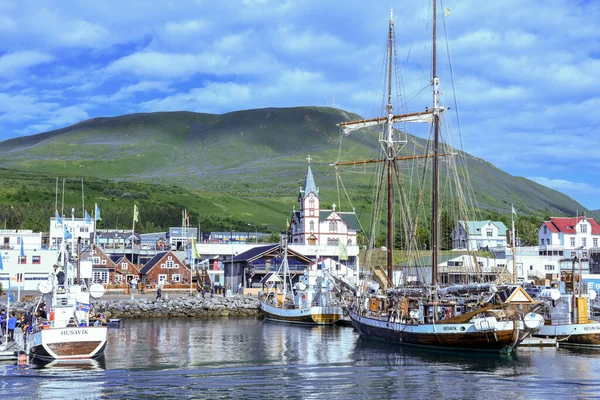 Husavik Iceland July 2022 View Port Husavik Iceland — Foto de Stock