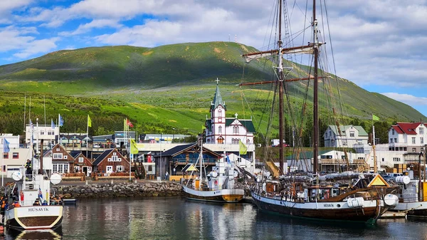 Husavik Iceland July 2022 View Port Husavik Iceland – stockfoto