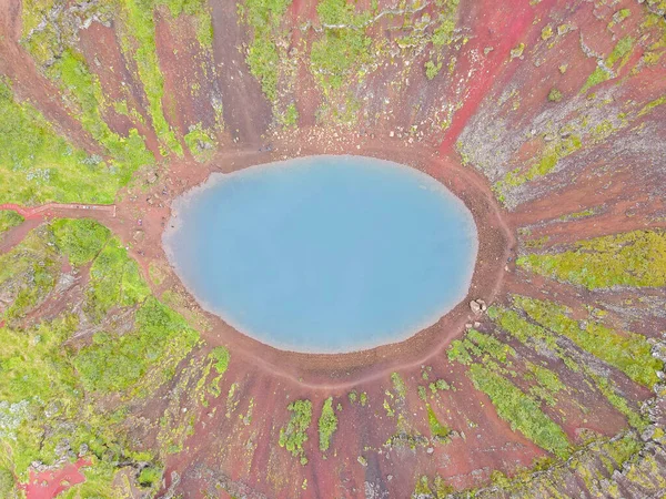 Drone View Kerio Crater Island Iceland — Stock fotografie