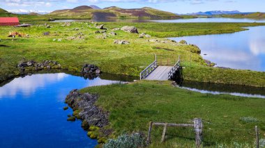 Rural landscape of lake Myvatn on Iceland