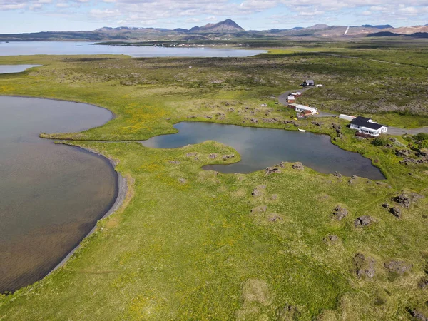 Rural Landscape Lake Myvatn Iceland — Stock fotografie