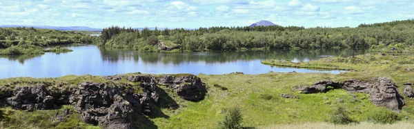 Rural Landscape Lake Myvatn Iceland — Zdjęcie stockowe