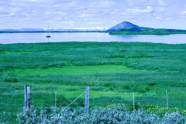 Rural Landscape Lake Myvatn Iceland — Stock fotografie