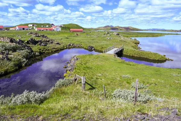 Rural Landscape Lake Myvatn Iceland — Stockfoto