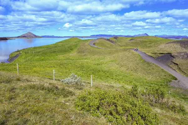 Rural Landscape Lake Myvatn Iceland — стокове фото