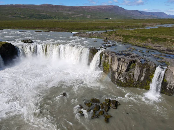 Drone View Godafoss Waterfall Iceland — Φωτογραφία Αρχείου