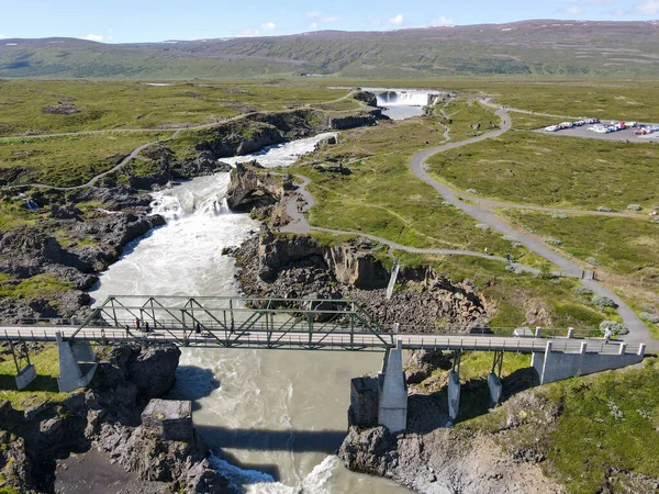 Drone View Godafoss Waterfall Iceland — Stock Photo, Image