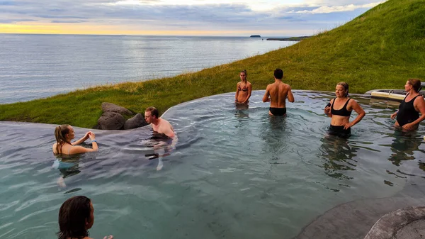 Husavik Iceland July 2022 People Wellness Pool Husavik Iceland — Foto de Stock