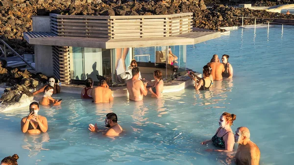 Reykjavik Iceland July 2022 People Wellness Pool Blue Lagoon Reykjavik — ストック写真