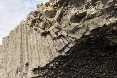 Basalt columns at Reynisfjara Beach near Vik on Iceland