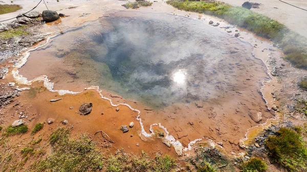 View Geothermal Field Geysir Iceland — стоковое фото