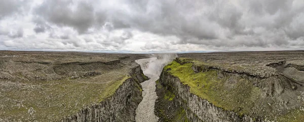 Drone View Dettifoss Waterfall Iceland — 图库照片