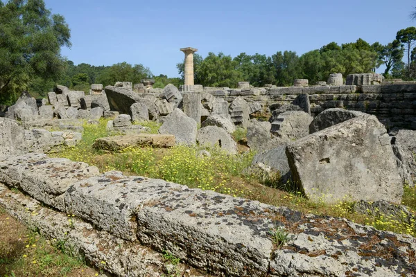 View Archeological Site Ancient Olympia Greece — Foto Stock