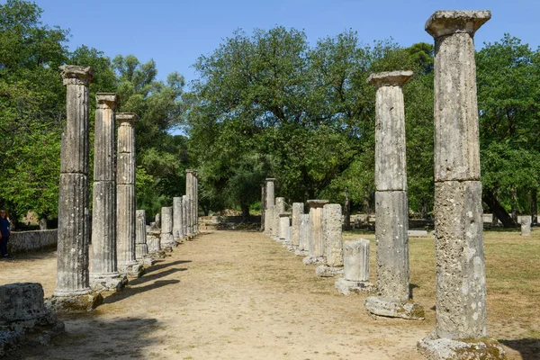 View at the archeological site of Ancient Olympia on Greece