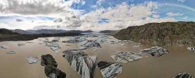 Drone view at glacier lagoon on Iceland