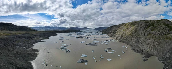 Drone View Glacier Lagoon Iceland — Foto de Stock