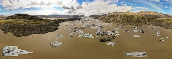 Drone View Glacier Lagoon Iceland — Stok fotoğraf