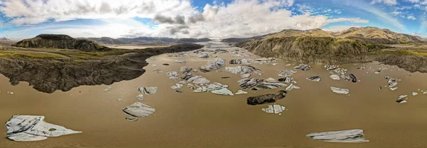Drone view at glacier lagoon on Iceland