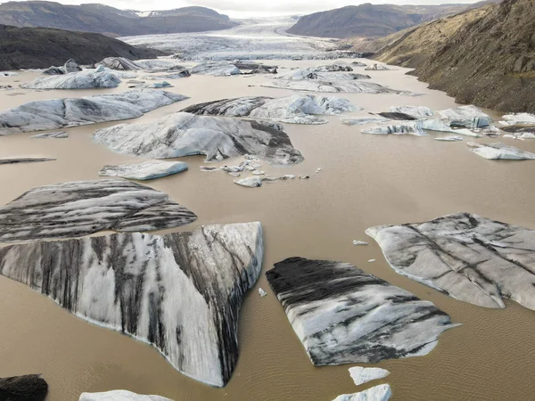 Drone View Glacier Lagoon Iceland — Foto Stock