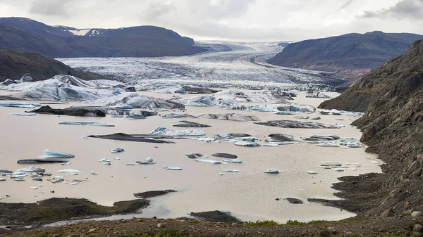 View Hoffellsjkull Glacier Lagoon Iceland — Zdjęcie stockowe