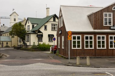 Reykjavik, Iceland - 10 July 2022: traditional house at Reykjavik on Iceland