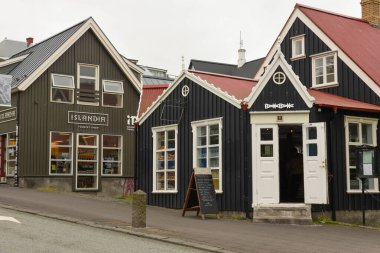 Reykjavik, Iceland - 10 July 2022: traditional house at Reykjavik on Iceland