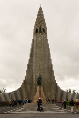Reykjavik, Iceland - 9 July 2022: the cathedral of Reykjavik on Iceland