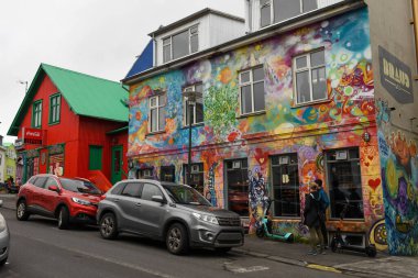 Reykjavik, Iceland - 9 July 2022: colorful house at Reykjavik on Iceland