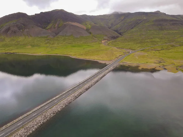 Drone View Bridge Snaefellsnes Penisola Iceland — 스톡 사진