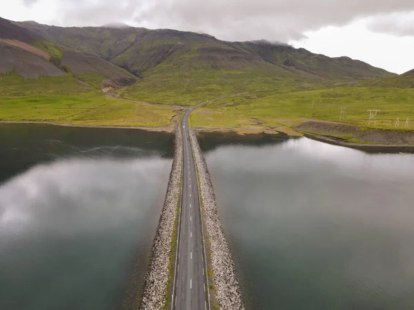 Drone View Bridge Snaefellsnes Penisola Iceland — 스톡 사진