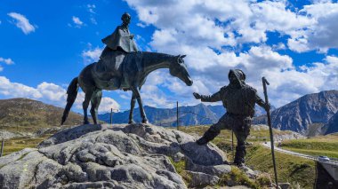 The statue of russian general Suvorov at Gotthard pass on Switzerland