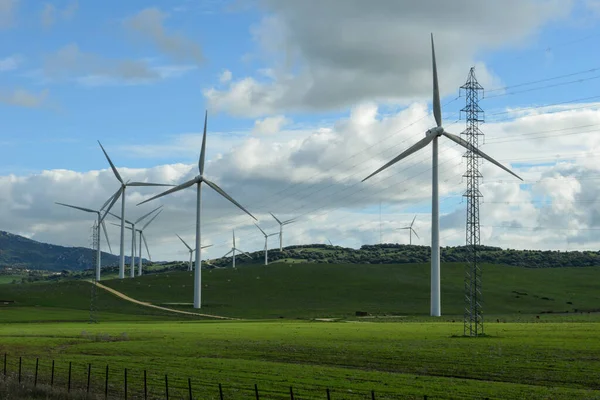 Ветряная Электростанция Возле Барбате Андалусии Испании — стоковое фото