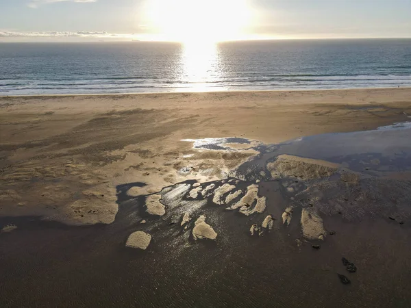 Drone View Beach Tarifa Andalucia Spain — Stockfoto