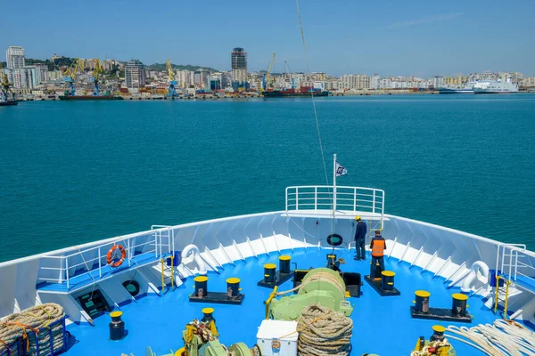 Durres Albania May 2022 Ferry Enters Port Durres Albania — Stok fotoğraf