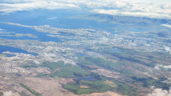 冰岛雷克雅未克全景航空图 — 图库照片
