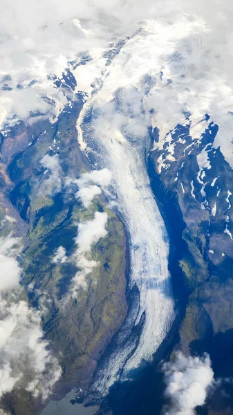 Vue Aérienne Glacier Sur Islande — Photo