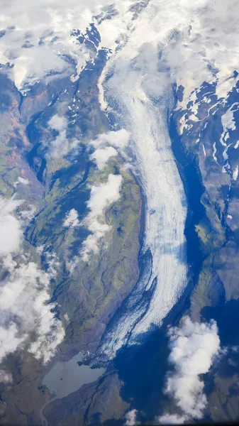 冰岛冰川的空中景观 — 图库照片