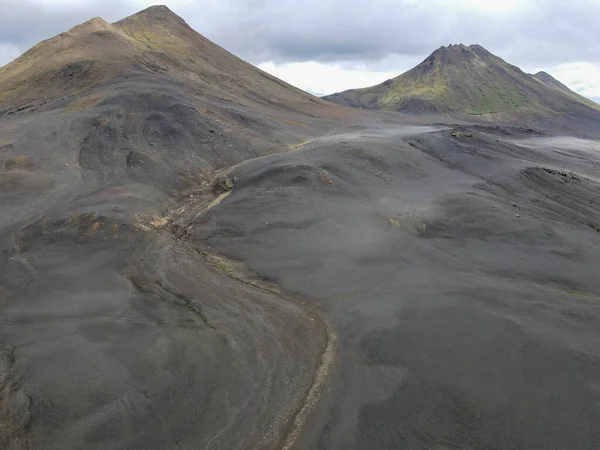 Vista Drone Paisagem Deserta Islândia — Fotografia de Stock