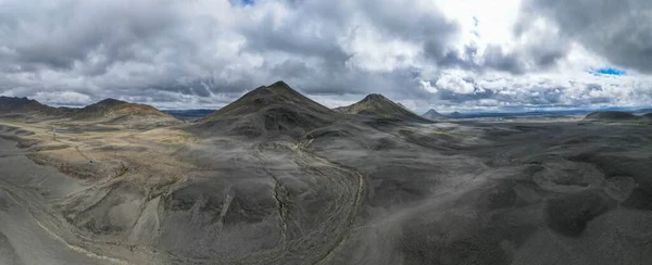 Drohnenblick Auf Die Menschenleere Landschaft Auf Island — Stockfoto