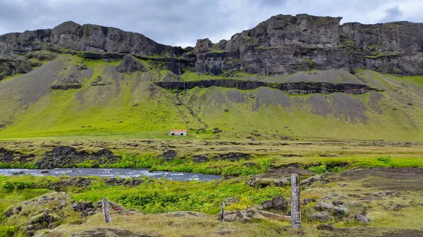 Pohled Venkov Vodopádu Fossalar Islandu — Stock fotografie