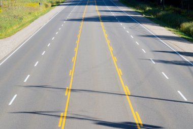 Empty multi-lane highway