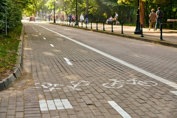 자전거 도로와 자전거 페인트 자전거 표지판 자전거 자전거타기 자전거타기 자전거타기 — 스톡 사진