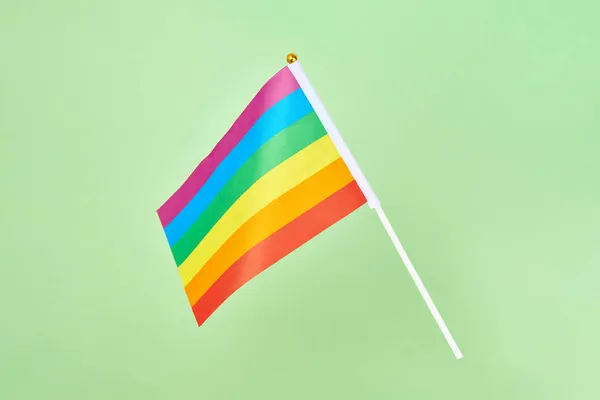 Lgbt Hareket Sembolünün Gökkuşağı Bayrağı Lgbt Topluluğunun Bayrağı Lezbiyen Eşcinsel — Stok fotoğraf