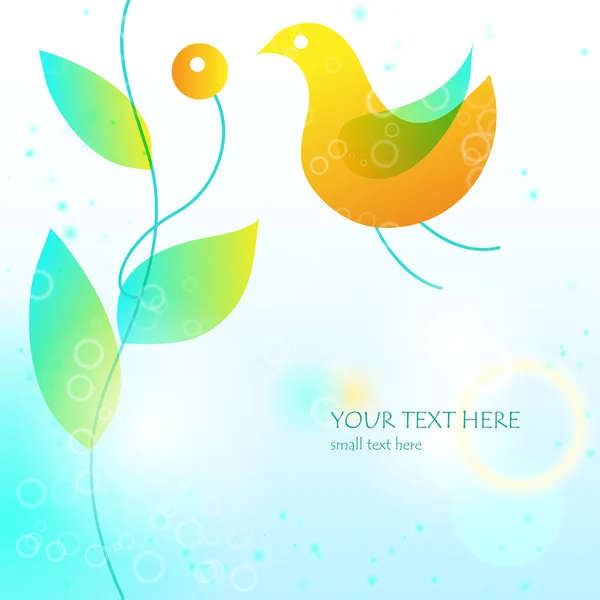 Illustration with bird and branch — Stock Photo, Image