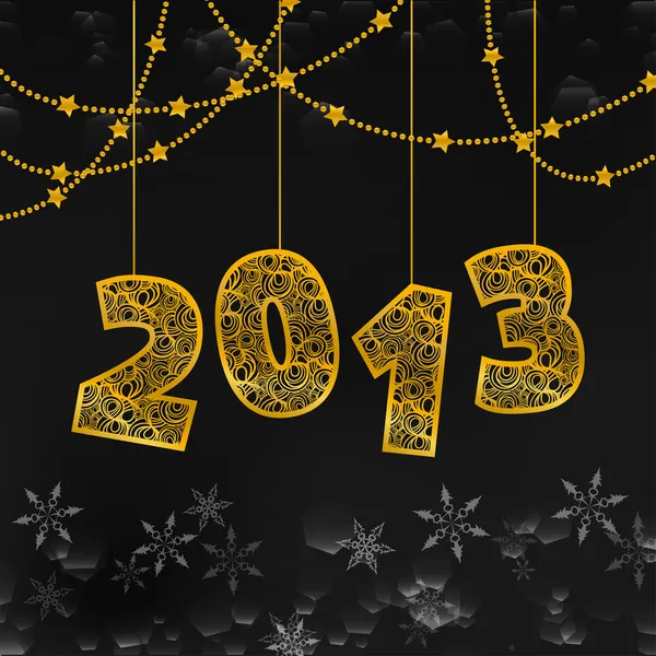 Ilustracja szczęśliwego nowego roku 2013: dane liczbowe i liny — Wektor stockowy