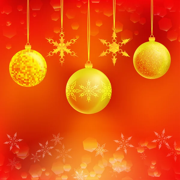 Ilustración de tres bolas de decoración navideña — Vector de stock