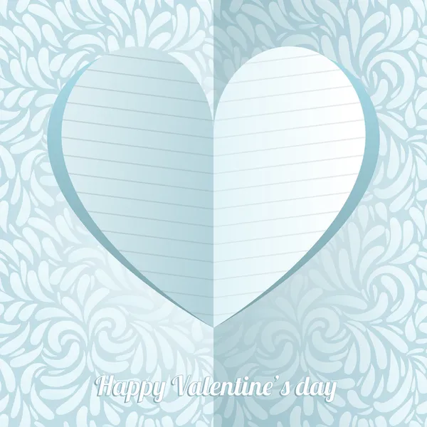 Origami kağıt kalp ile mesaj: Happy Valentine's day — Stok Vektör