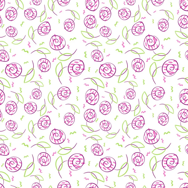 Seamless mönster med elegans Stilisera rosor — Stock vektor